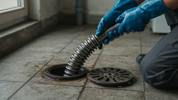 Rohrreinigung mit Hochdruckspülung in einem Wohnhaus in Dudweiler
